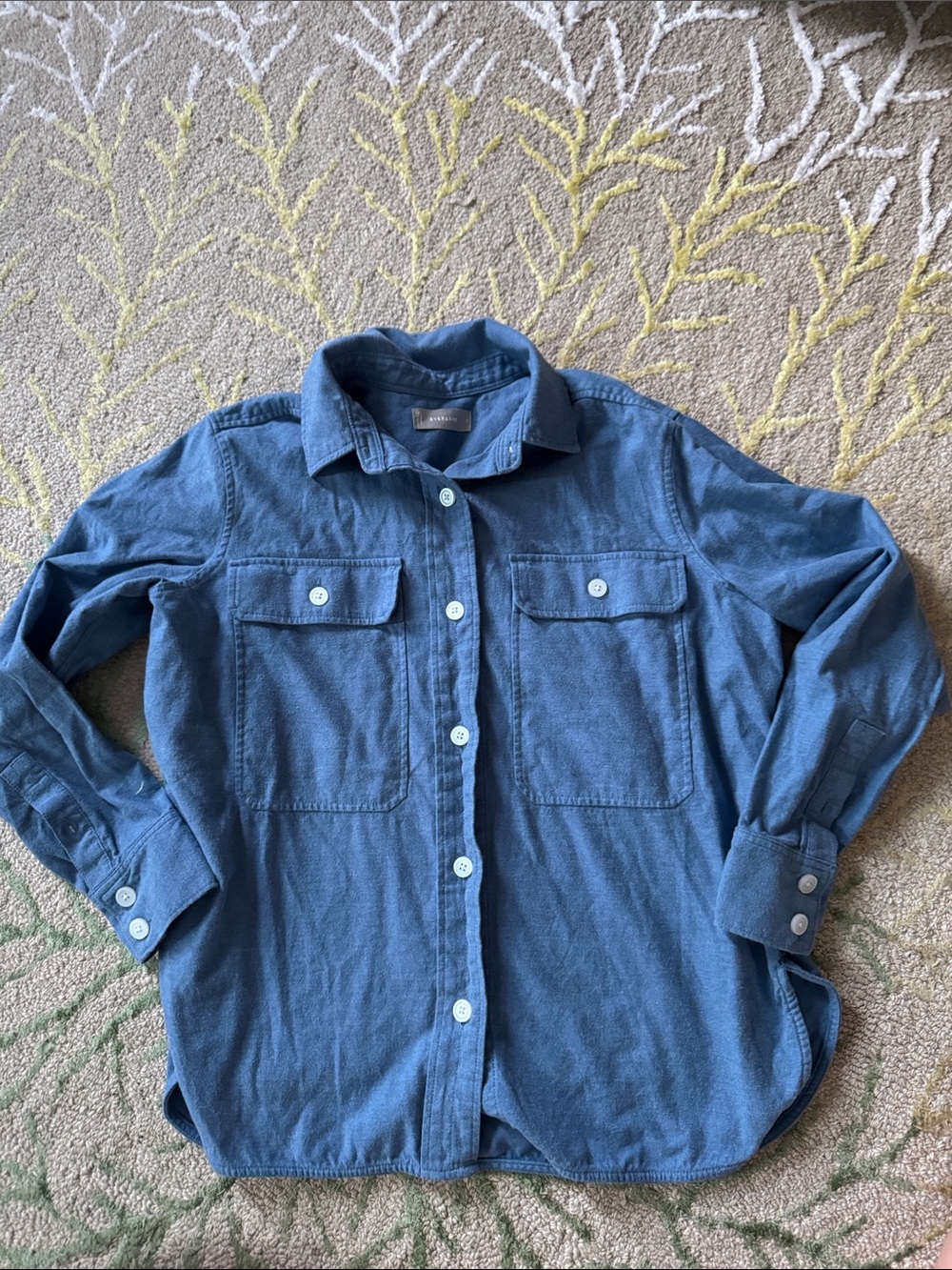 Everlane Blue Utility Casual Button-Down Workshirt S
